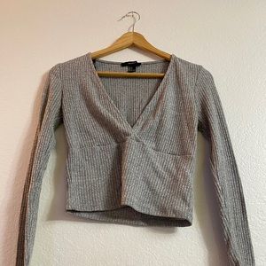 Marled grey long sleeve women’s top